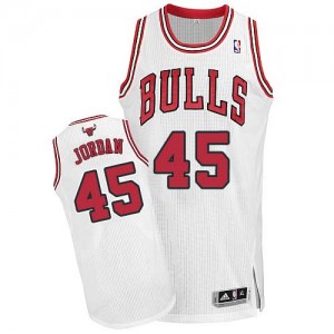 Maillot Authentic Chicago Bulls NBA Home Blanc - #45 Michael Jordan - Homme