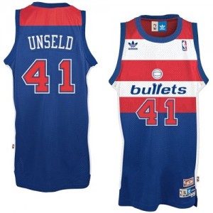 Maillot Authentic Washington Wizards NBA Bullets Throwback Bleu - #41 Wes Unseld - Homme