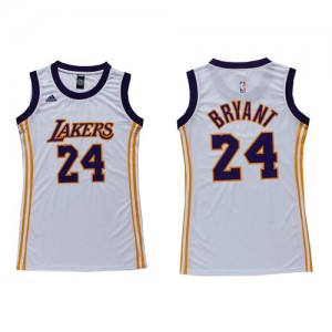 Maillot Adidas Blanc Dress Authentic Los Angeles Lakers - Kobe Bryant #24 - Femme
