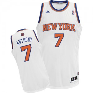 Maillot Adidas Blanc Home Swingman New York Knicks - Carmelo Anthony #7 - Homme