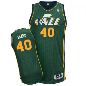 Utah Jazz #40 Adidas Alternate Vert Authentic Maillot d'équipe de NBA en soldes - Jeremy Evans pour Homme