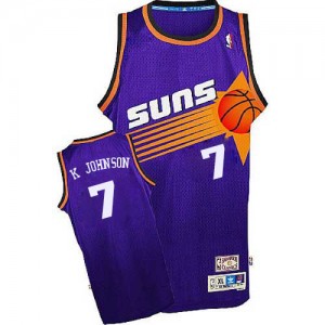 Maillot NBA Phoenix Suns #7 Kevin Johnson Violet Adidas Authentic Throwback - Homme