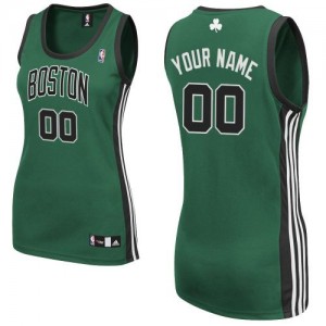 Maillot NBA Boston Celtics Personnalisé Authentic Vert (No. noir) Adidas Alternate - Femme