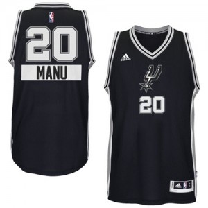 San Antonio Spurs Manu Ginobili #20 2014-15 Christmas Day Swingman Maillot d'équipe de NBA - Noir pour Homme