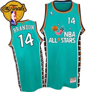 Cleveland Cavaliers #14 Mitchell and Ness 1996 All Star Throwback 2015 The Finals Patch Bleu clair Swingman Maillot d'équipe de NBA Remise - Terrell Brandon pour Homme