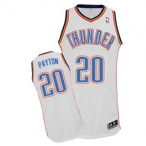 Maillot NBA Oklahoma City Thunder #20 Gary Payton Blanc Adidas Authentic Home - Homme