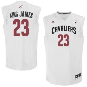 Cleveland Cavaliers #23 Adidas King James Blanc Swingman Maillot d'équipe de NBA Peu co?teux - LeBron James pour Homme