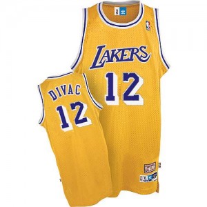 Los Angeles Lakers #12 Adidas Throwback Or Authentic Maillot d'équipe de NBA à vendre - Vlade Divac pour Homme