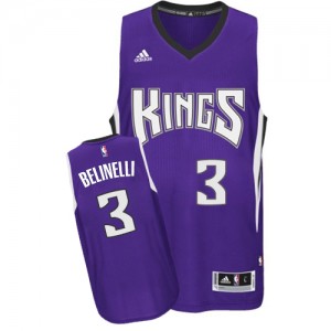 Maillot Authentic Sacramento Kings NBA Road Violet - #3 Marco Belinelli - Homme