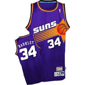 Maillot Mitchell and Ness Violet Throwback Swingman Phoenix Suns - Charles Barkley #34 - Homme