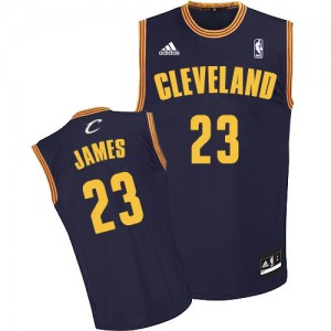 Maillot Adidas Bleu marin Throwback Authentic Cleveland Cavaliers - LeBron James #23 - Homme