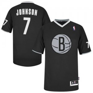 Brooklyn Nets #7 Adidas 2013 Christmas Day Noir Authentic Maillot d'équipe de NBA sortie magasin - Joe Johnson pour Homme