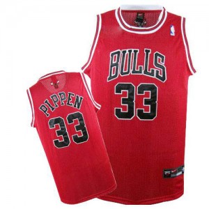 Chicago Bulls Nike Scottie Pippen #33 Authentic Maillot d'équipe de NBA - Rouge pour Homme