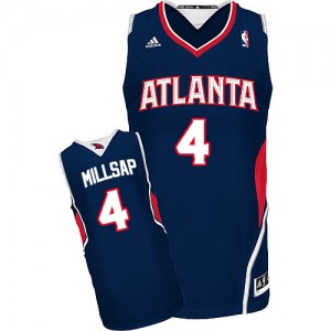 Atlanta Hawks Paul Millsap #4 Road Swingman Maillot d'équipe de NBA - Bleu marin pour Homme