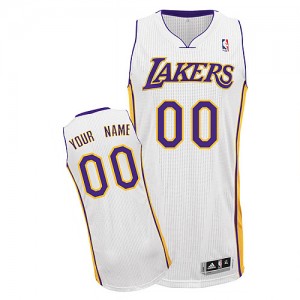 Maillot NBA Authentic Personnalisé Los Angeles Lakers Alternate Blanc - Homme