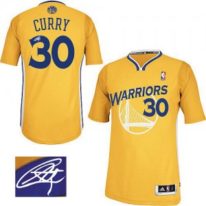 Golden State Warriors #30 Adidas Alternate Autographed Or Authentic Maillot d'équipe de NBA 100% authentique - Stephen Curry pour Homme