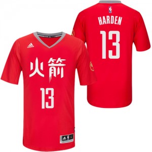Maillot NBA Rouge James Harden #13 Houston Rockets Slate Chinese New Year Authentic Homme Adidas