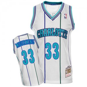 Maillot NBA Authentic Alonzo Mourning #33 Charlotte Hornets Throwback Blanc - Homme