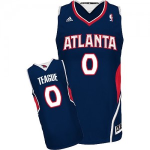 Maillot NBA Atlanta Hawks #0 Jeff Teague Bleu marin Adidas Swingman Road - Homme