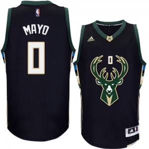 Milwaukee Bucks #0 Adidas Alternate Noir Authentic Maillot d'équipe de NBA boutique en ligne - O.J. Mayo pour Homme