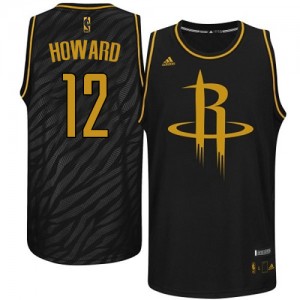 Houston Rockets Dwight Howard #12 Precious Metals Fashion Authentic Maillot d'équipe de NBA - Noir pour Homme