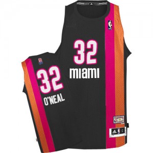 Miami Heat #32 Adidas ABA Hardwood Classic Noir Authentic Maillot d'équipe de NBA vente en ligne - Shaquille O'Neal pour Homme