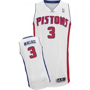 Detroit Pistons #3 Adidas Home Blanc Authentic Maillot d'équipe de NBA en ligne pas chers - Ben Wallace pour Homme