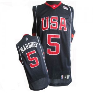 Team USA Nike Stephon Marbury #5 Summer Olympics Authentic Maillot d'équipe de NBA - Bleu marin pour Homme