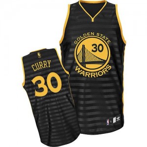 Maillot NBA Golden State Warriors #30 Stephen Curry Gris noir Adidas Authentic Groove - Homme