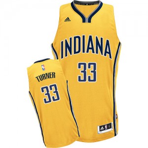 Indiana Pacers #33 Adidas Alternate Or Swingman Maillot d'équipe de NBA sortie magasin - Myles Turner pour Homme