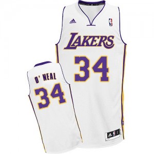 Los Angeles Lakers #34 Adidas Alternate Blanc Swingman Maillot d'équipe de NBA achats en ligne - Shaquille O'Neal pour Homme