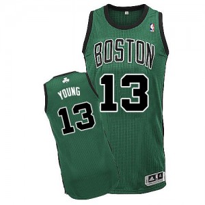 Boston Celtics James Young #13 Alternate Authentic Maillot d'équipe de NBA - Vert (No. noir) pour Homme