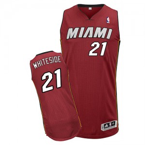 Miami Heat #21 Adidas Alternate Rouge Authentic Maillot d'équipe de NBA Soldes discount - Hassan Whiteside pour Homme