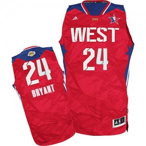Maillot NBA Los Angeles Lakers #24 Kobe Bryant Rouge Adidas Swingman 2013 All Star - Homme