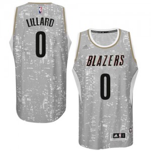Maillot Authentic Portland Trail Blazers NBA City Light Gris - #0 Damian Lillard - Homme