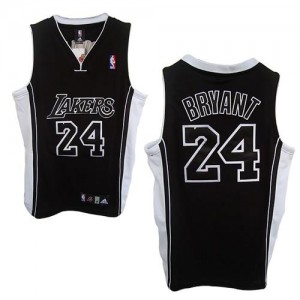 Maillot NBA Los Angeles Lakers #24 Kobe Bryant Noir Adidas Authentic Shadow - Enfants