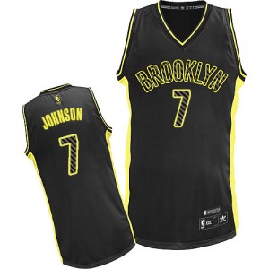 Brooklyn Nets #7 Adidas Electricity Fashion Noir Authentic Maillot d'équipe de NBA Discount - Joe Johnson pour Homme