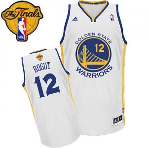 Maillot NBA Blanc Andrew Bogut #12 Golden State Warriors Home 2015 The Finals Patch Swingman Homme Adidas