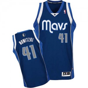 Maillot Authentic Dallas Mavericks NBA Alternate Bleu marin - #41 Dirk Nowitzki - Homme
