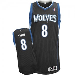 Maillot NBA Minnesota Timberwolves #8 Zach LaVine Noir Adidas Authentic Alternate - Homme