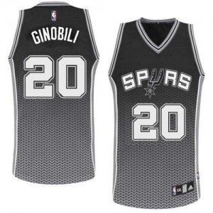 Maillot Authentic San Antonio Spurs NBA Resonate Fashion Noir - #20 Manu Ginobili - Homme