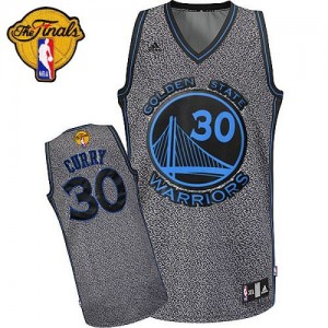 Maillot NBA Golden State Warriors #30 Stephen Curry Gris Adidas Swingman Static Fashion 2015 The Finals Patch - Femme