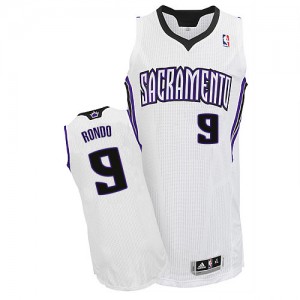 Sacramento Kings Rajon Rondo #9 Home Authentic Maillot d'équipe de NBA - Blanc pour Enfants