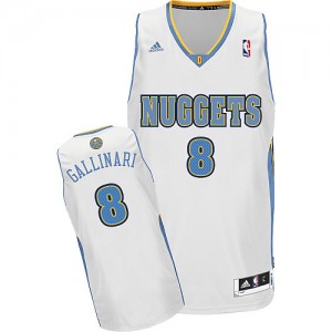 Denver Nuggets #8 Adidas Home Blanc Swingman Maillot d'équipe de NBA en ligne pas chers - Danilo Gallinari pour Homme