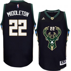 Maillot Authentic Milwaukee Bucks NBA Alternate Noir - #22 Khris Middleton - Homme