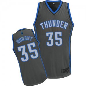 Maillot NBA Gris Kevin Durant #35 Oklahoma City Thunder Graystone Fashion Authentic Homme Adidas