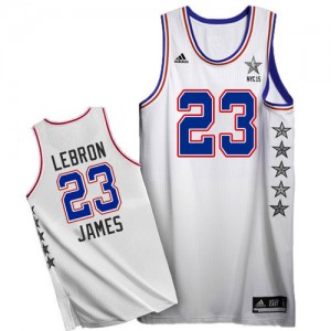 Cleveland Cavaliers LeBron James #23 2015 All Star Authentic Maillot d'équipe de NBA - Blanc pour Homme