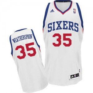Philadelphia 76ers #35 Adidas Home Blanc Swingman Maillot d'équipe de NBA Soldes discount - Clarence Weatherspoon pour Homme