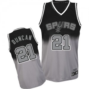 Maillot Authentic San Antonio Spurs NBA Fadeaway Fashion Gris noir - #21 Tim Duncan - Homme