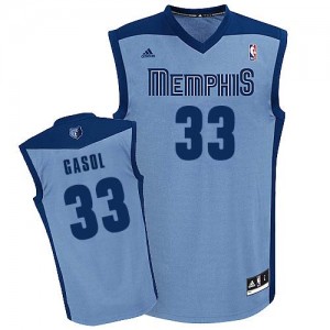 Maillot NBA Bleu clair Marc Gasol #33 Memphis Grizzlies Alternate Swingman Homme Adidas